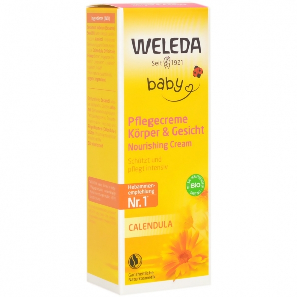 Crema de corp Weleda, Baby Cremă de Corp Hidratantă cu Gălbenele, 75 ml