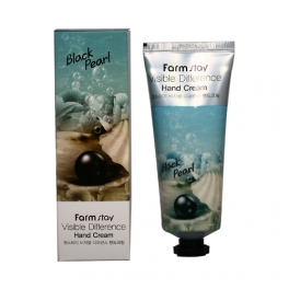 Crema pentru miini, FarmStay, Visible Difference Hand Cream Black Pearl, 100 ml