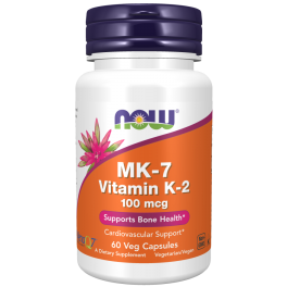 Now Foods, MK-7, витамин K2, 100 мкг, 60 растительных капсул