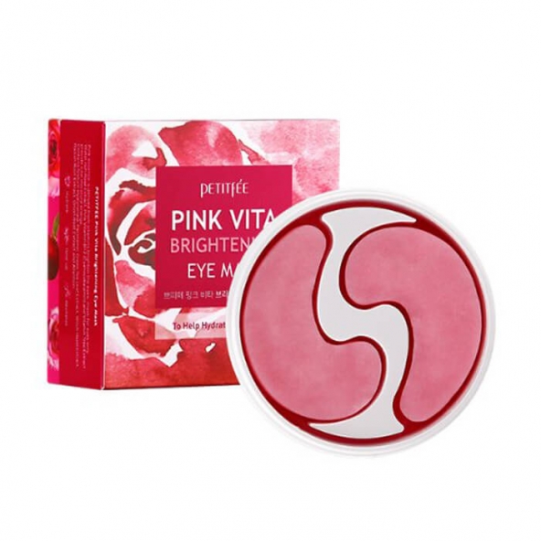 Осветляющие патчи для глаз , Petitfee, Pink Vita Brightening Eye Mask, 60 buc