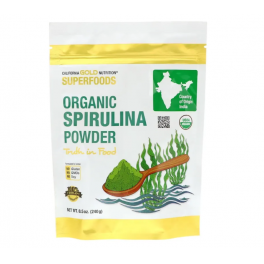 Pulbere organica de spirulina, California Gold Nutrition, Superfoods, Organic Spirulina Powder, 240 g
