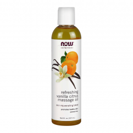 Now Solution, Refreshing Vanilla Citrus Massage Oil, 237 ml