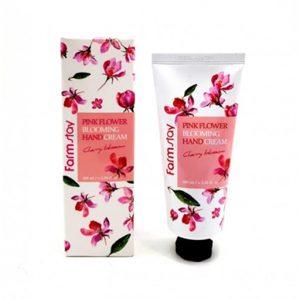 Crema pentru miini-FarmStay, Pink Flower Blooming Hand Cream Cherry Blossom, 100 ml