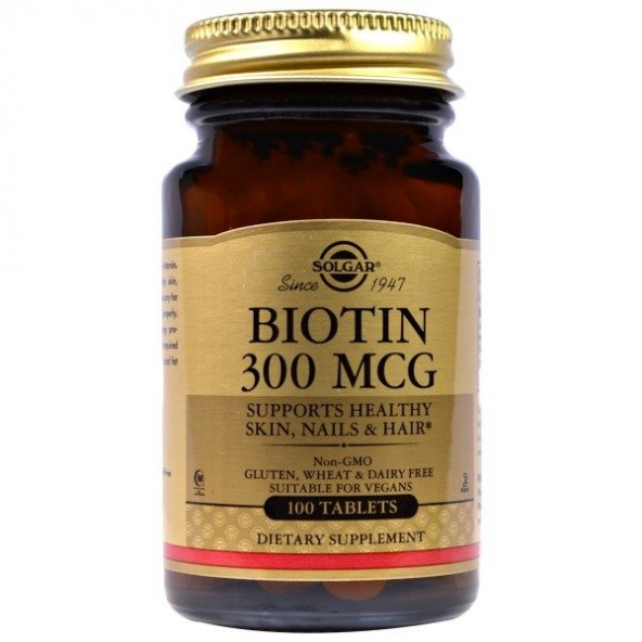 Solgar, Biotin 300 mcg, 100 таблеток