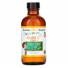 Детский жидкий витамин С,California Gold Nutrition, Children’s Liquid Gold Vitamin C, USP Grade, Tart Orange Flavor