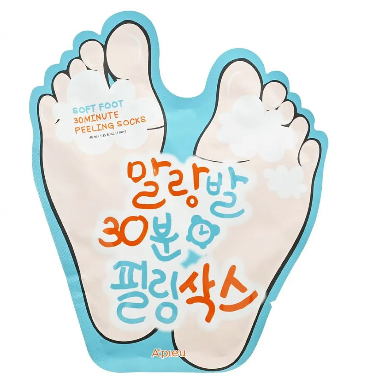 Пилинг - носочки для ног, Apieu, Soft Foot 30 Minute Peeling Socks, одна пара