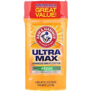 Arm & Hammer, UltraMax, Solid Antiperspirant Deodorant, for Men, Fresh, Twin Pack, 73 gArm & Hammer, UltraMax, твердый антиперспирантный дезодорант, для мужчин, свежий, 73 г