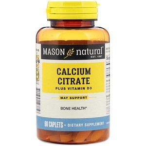 Mason Natural, Calcium Citrate Plus Vitamin D-3, 60 comprimate