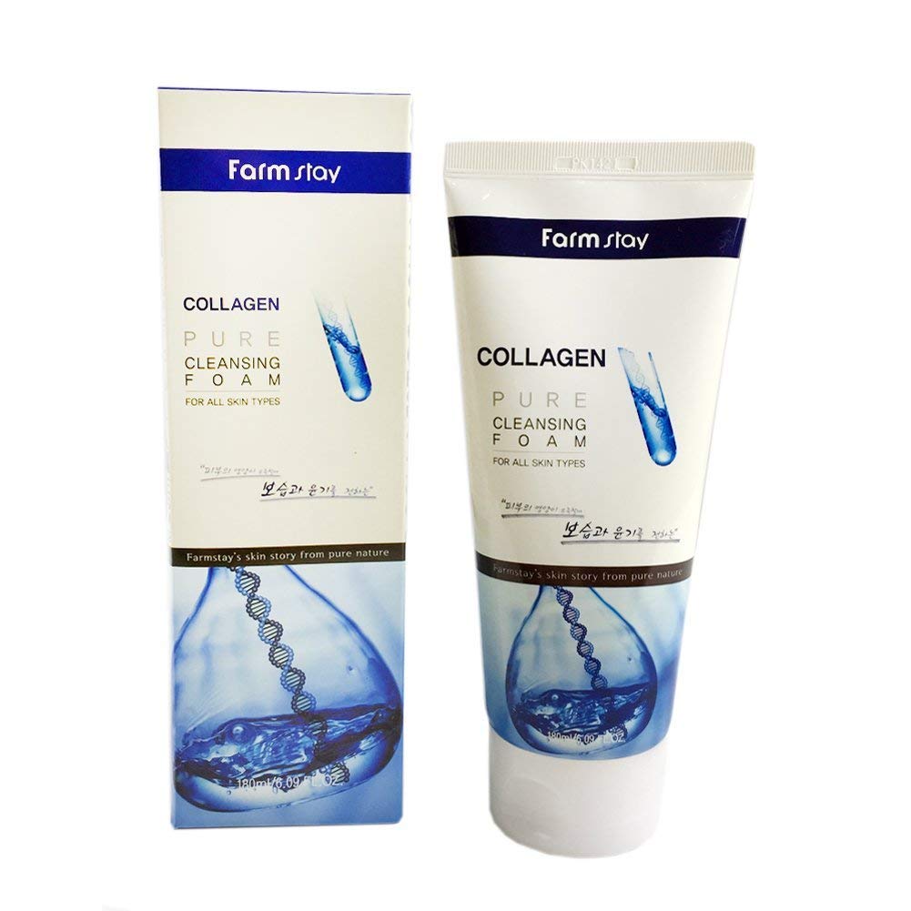 Spuma de curatare-FarmStay, Collagen Pure Cleansing Foam, 180 ml