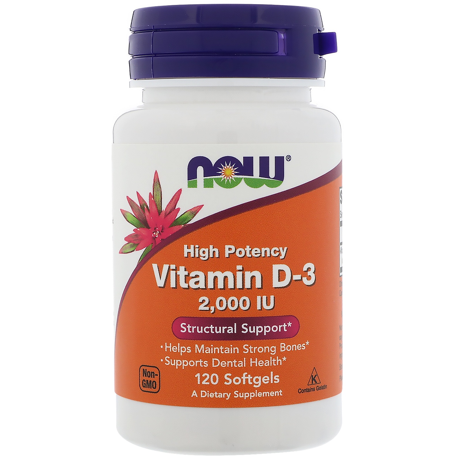 Now Foods, Vitamin D-3 High Potency, 2000 IU, 120 capsule