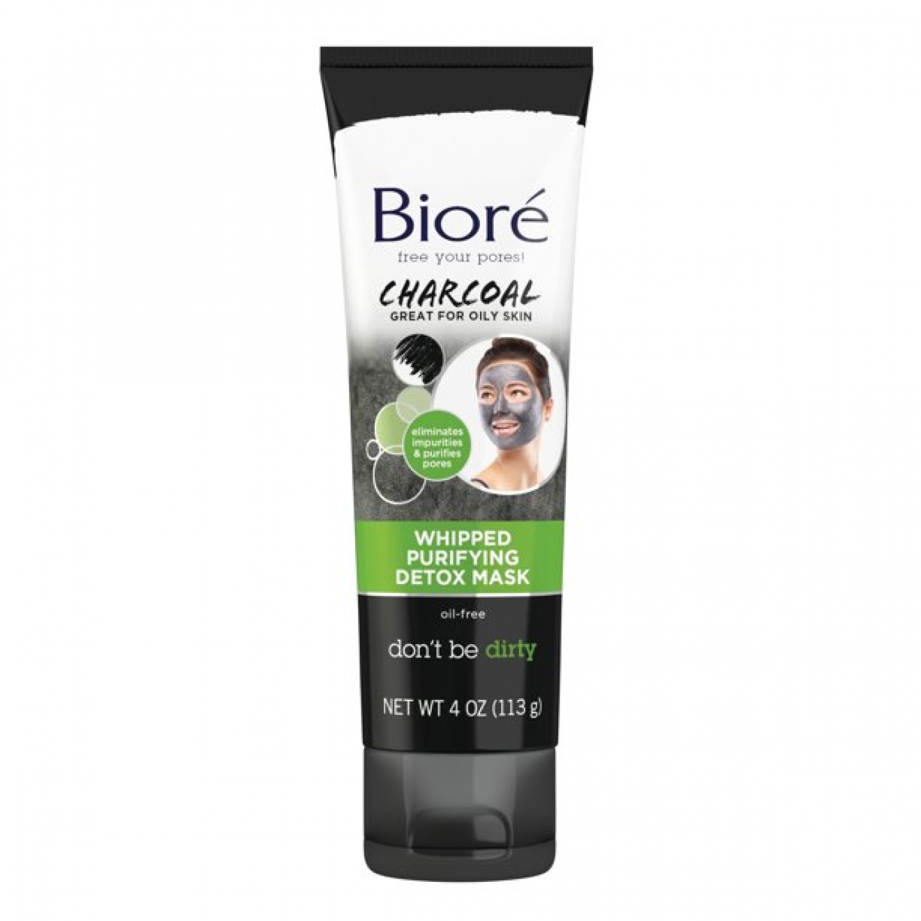 Masca de detoxifiere si curatare a porilor, Biore, Whipped Purifying Detox Mask, Charcoal, 113 g