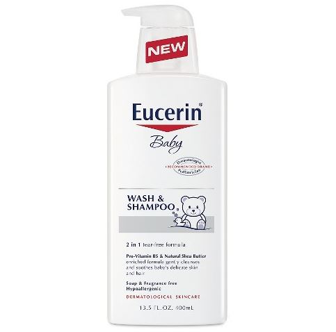 Шампунь-Eucerin Baby Wash & Shampoo - 2 in 1 Tear Free Formula, Hypoallergenic & Fragrance Free