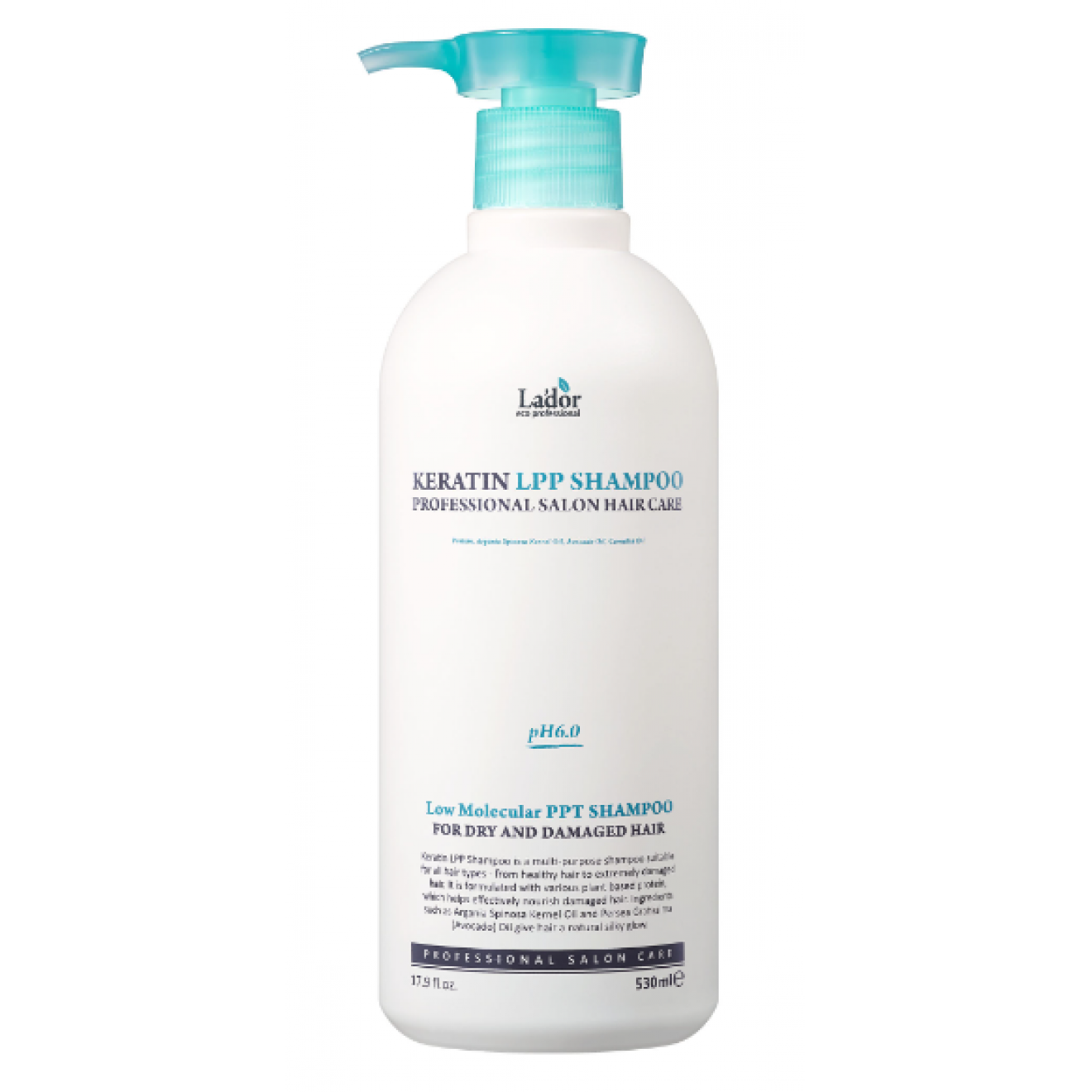 Sampon universal, fără sulfati, pentru părul deteriorat - Lador, Keratin LPP Shampoo, 530 ml