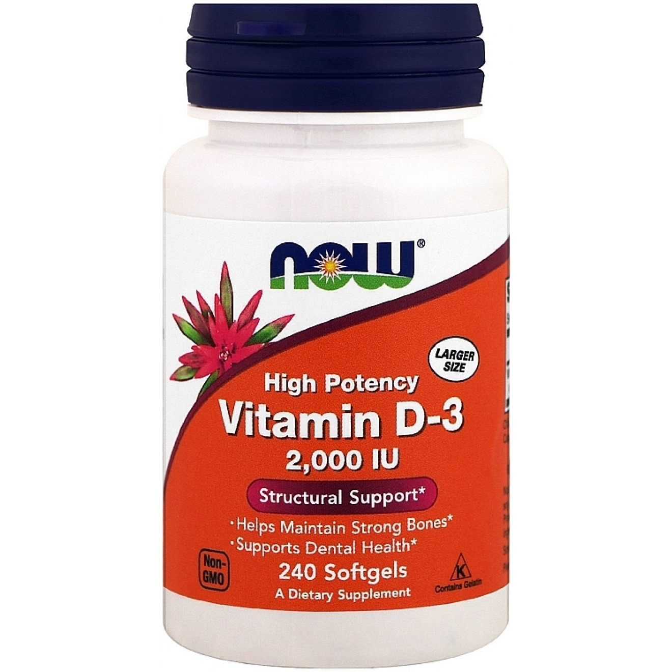Now Foods, Vitamin D-3 High Potency, 2,000 IU, 240 капсул