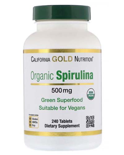 California Gold Nutrition, Organic Spirulina, 500 mg, 240 comprimate