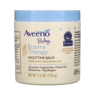 Aveeno, Baby, средство для лечения экземы, ночной бальзам, 156 г