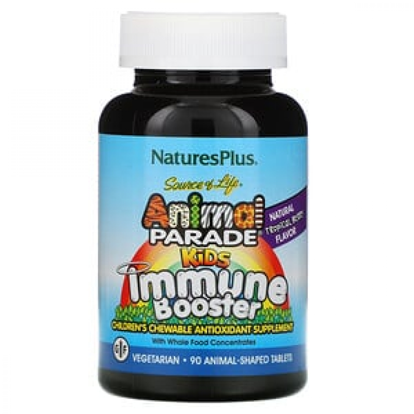 Natures Plus, Source of Life, Animal Parade, Kids Immune Booster, Natural Tropical Berry Flavor, 90 Animals
