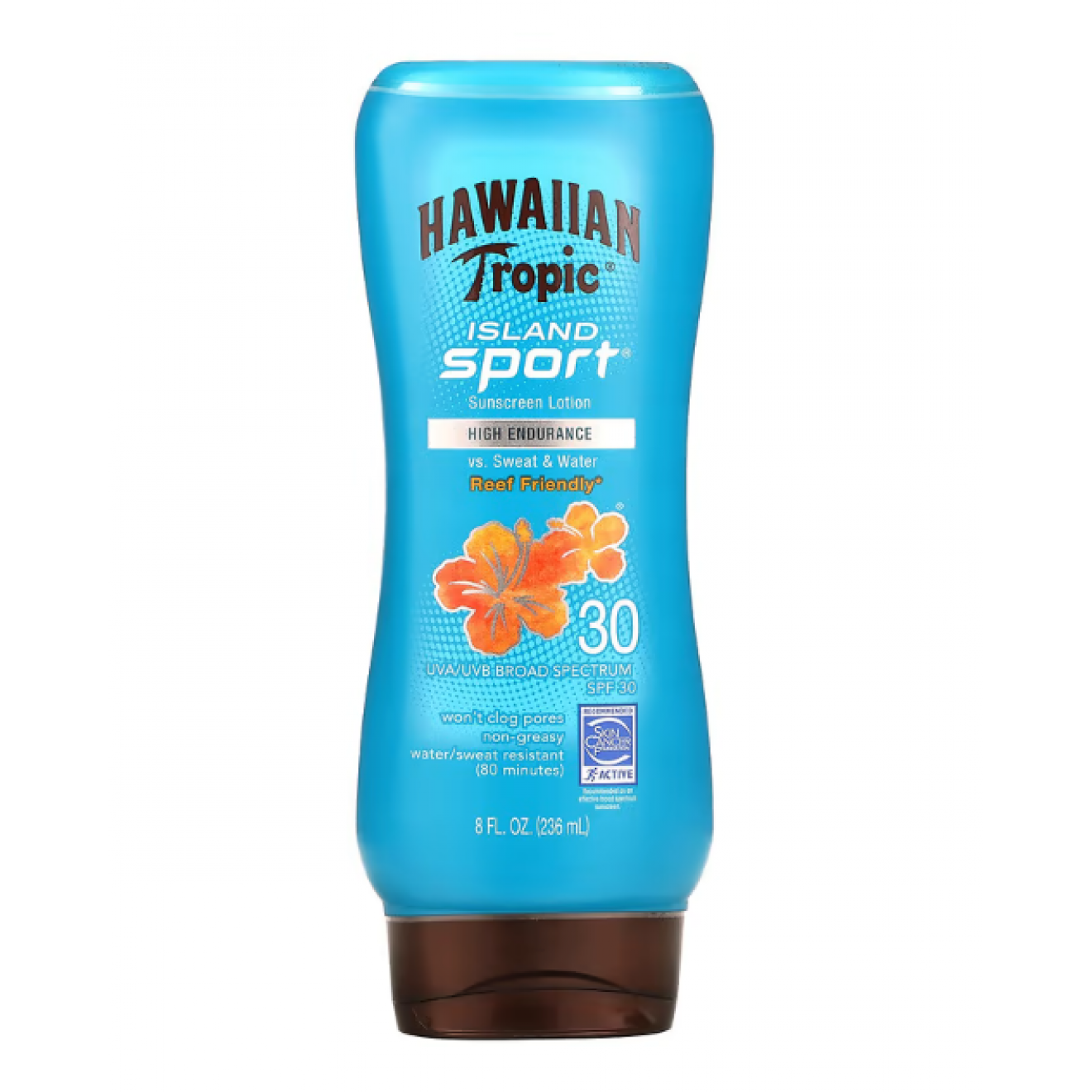 Protecție solară-Hawaiian Tropic, Island Sport, High Performance Sunscreen, SPF 30, Light Tropical Scent, 236 ml