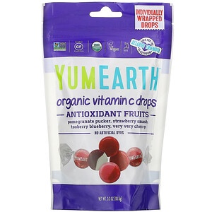 YumEarth, Органические леденцы с витамином С, Anti-Oxifruits, 93,6 г