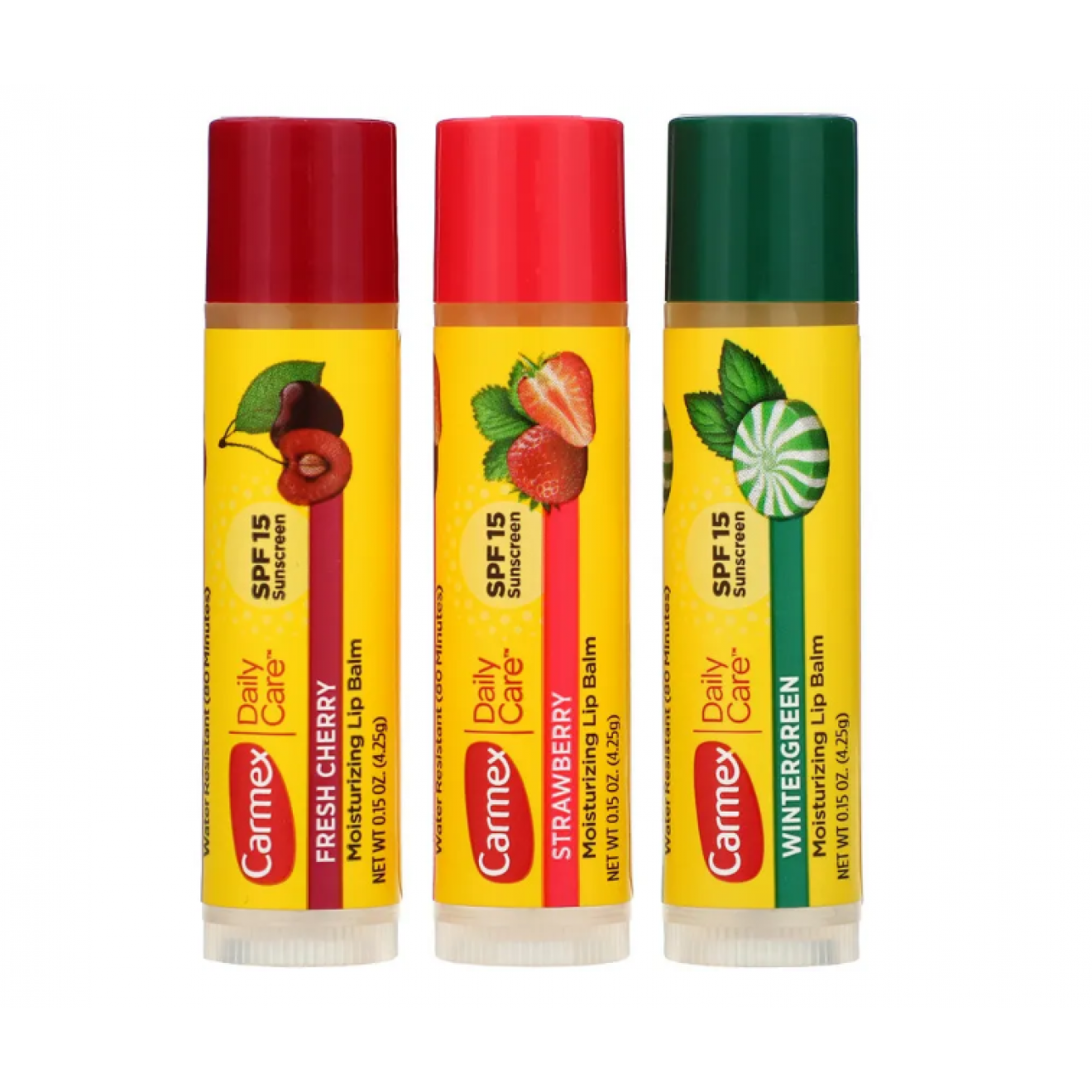Разнообразие бальзамов для губ для ежедневного ухода, Carmex, Daily Care Lip Balm Variety 0.15 oz Pack of 3 (Stick in Blister Pack)