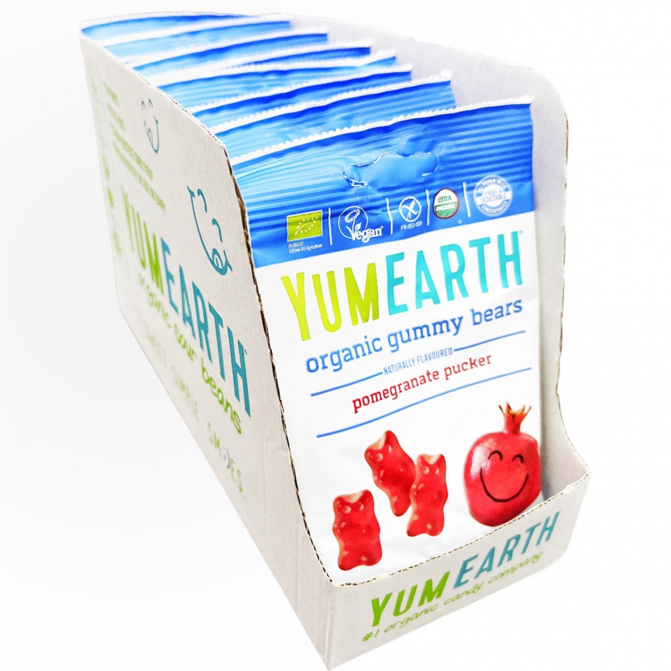 YumEarth, Organic Gummy Bears, Pomegranate Pucker 12x50 gr