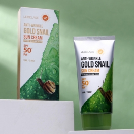 Lebelage, Anti Wrinkle Gold Snail Sun Cream SPF 50, 70 ml