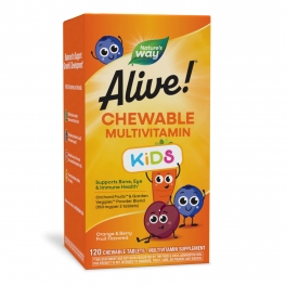 Natures Way, Alive! комплекс мультивитаминов для детей, со вкусом апельсина и ягод, 120 жевательных таблеток