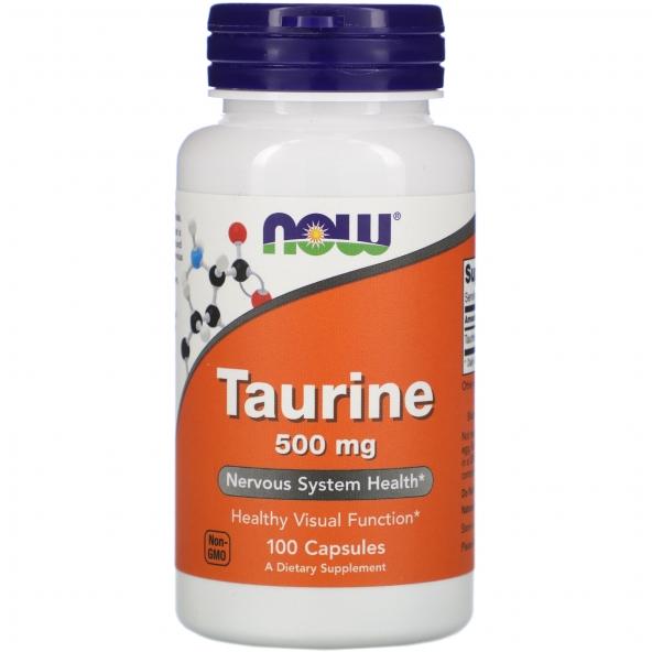 Now Foods, Taurine, 500 mg, 100 капсул