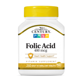 21st Century, Folic Acid 400 mcg, 250 comprimate