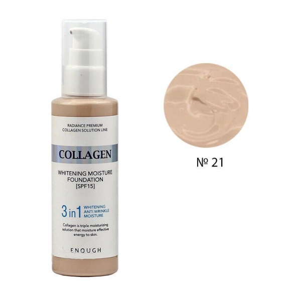 Enough, Collagen Whitening Moisture Foundation 3 in 1 SPF 15 №21, 100ml