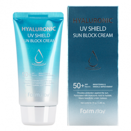 Crema Solara - FarmStay, Hyaluronic UV Shield Sun Block Cream SPF50+, 70 gr.