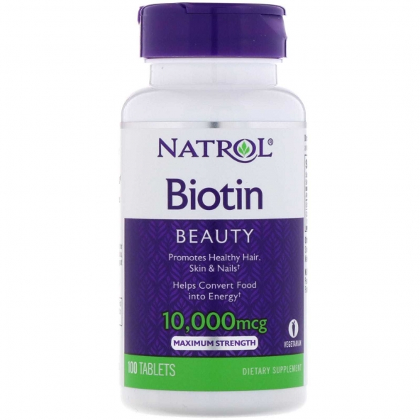 Natrol, Biotin, Maximum Strength, 10,000 mcg, 100 таблеток