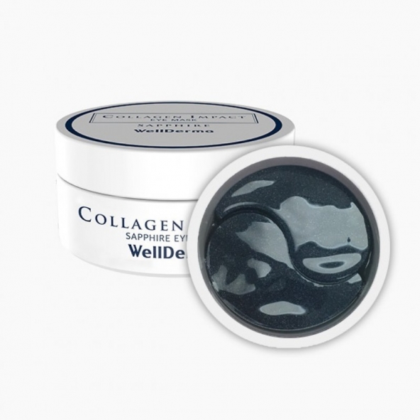 Patchuri pentru ochi WellDerma, Collagen Impact Sapphire Eye Mask, 60 bucati