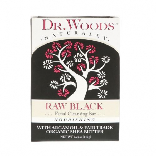 Dr.Woods, Raw Black, Facial Cleansing Bar, Săpun negru brut de curățare a fetei, 149 gr