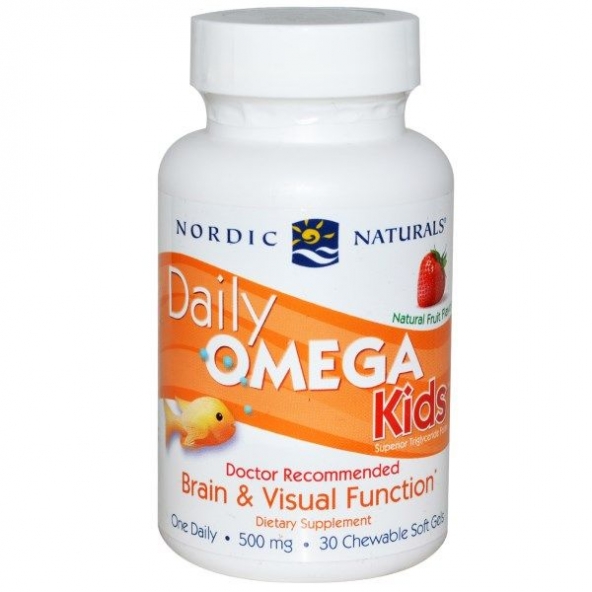 Nordic Naturals, Daily Omega Kids, Natural Fruit Flavor, 500 mg, 30 capsule moi masticabile