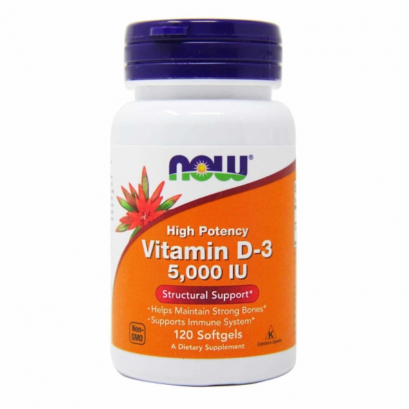 Now Foods, Vitamin D-3 High Potency, 5000 IU, 120 capsule