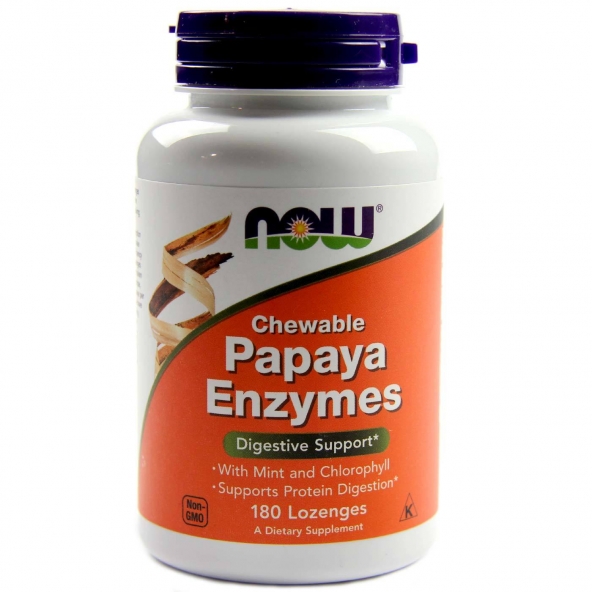 Now Foods, Papaya Enzyme Chewable, 180 таблеток