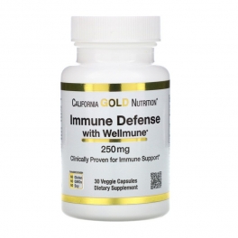 Suport imunitar alimentar, California Gold Nutrition, Immune Defense with Wellmune, Beta-Glucan, 250 mg , 30 Veggie Capsules