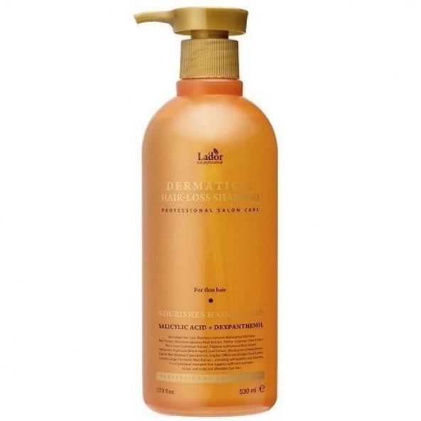 Укрепляющий шампунь для тонких волос-Lador, Dermatical Hair-Loss Shampoo, For Thin Hair, 530ml