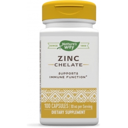 Natures Way, Zinc Chelate 30 mg 100 caps