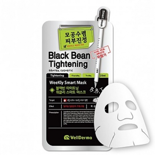 Masca din pinza  WellDerma, Black Bean Tightening Weekly Smart Mask
