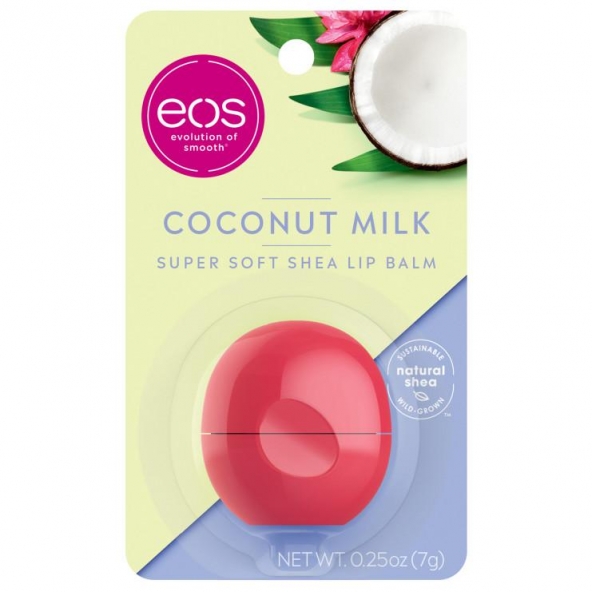 Бальзам для губ-EOS Visibly Soft Lip Balm, Coconut Milk, Бальзам для губ