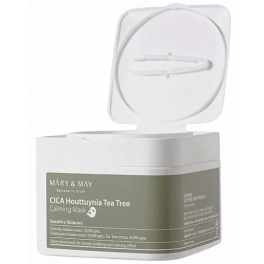 Set de maști calmante  - Mary & May, Cica Houttuynia Tea Tree Calming Mask , 30ea, 400 gr.