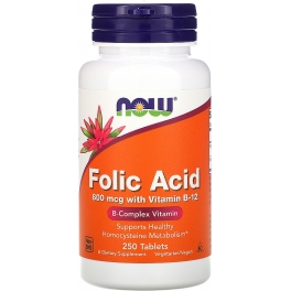 Now Foods, Folic Acid, 800 mcg, 250 Tablets