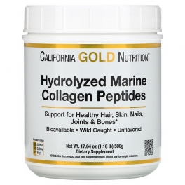 Colagen Marin Hidrolizat cu Peptide,California Gold Nutrition, Hydrolyzed Marine Collagen Peptides, Unflavored, 500 g