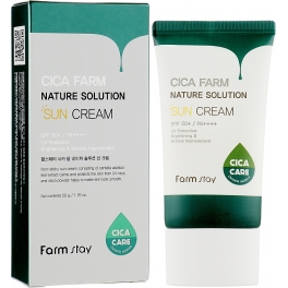 Cremă solară - FarmStay, Cica Farm Nature Solution Sun Cream SPF50+ PA++++, 50 ml