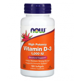 Now Foods, Vitamin D-3, (1,000 IU), 180 Softgels