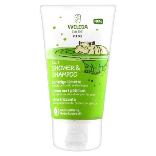 Șampon pentru copii  Weleda, Șampon și gel de dus 2 în 1 pentru copii, cu Lime 150 ml