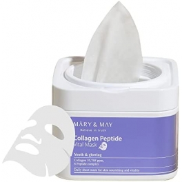 Maștile hidratante cu efect de lifting - Mary & May, Collagen Peptide Vital  Mask, 30 buc.