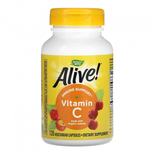 Natures Way, Alive! Vitamin C, 120 vcaps
